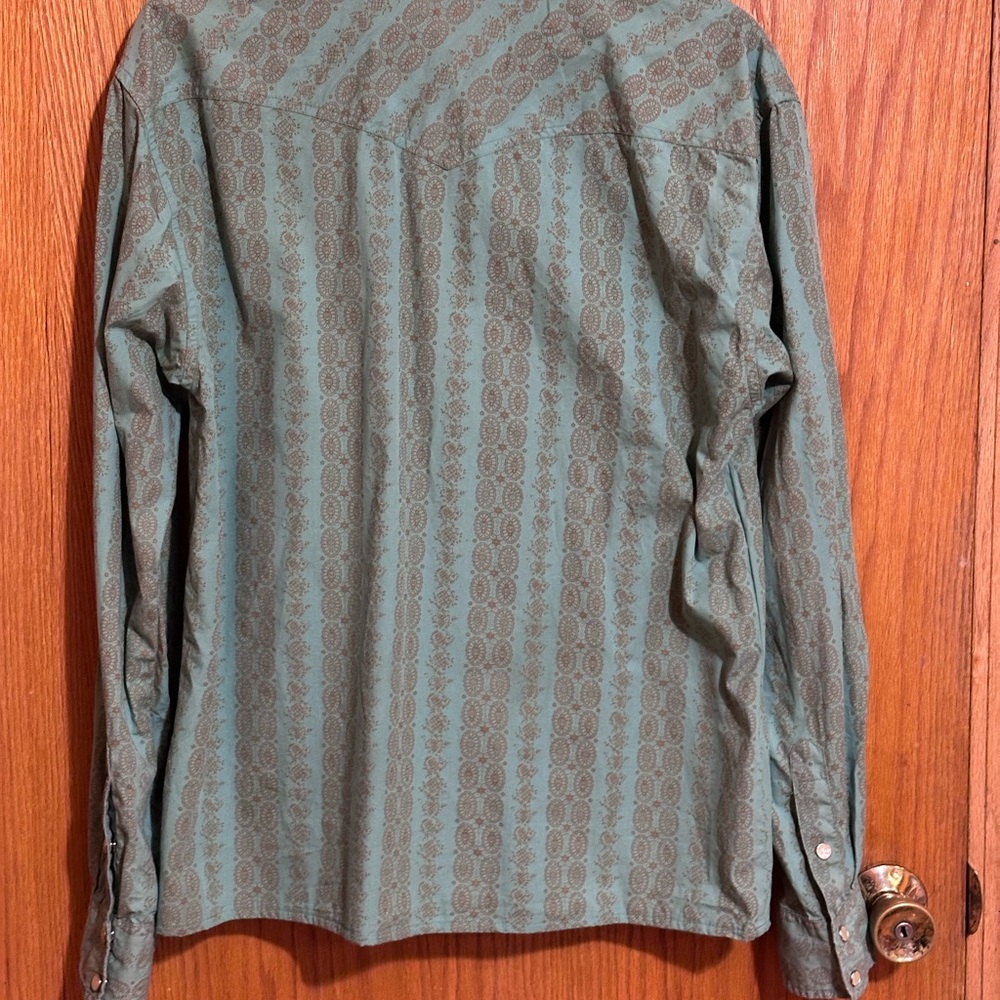 U.S. Expedition men’s western pearl snap shirt sz large 100% cotton - Picture 5 of 10